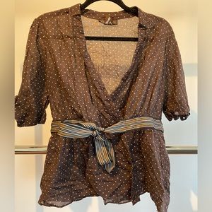 Brown Wrap Top